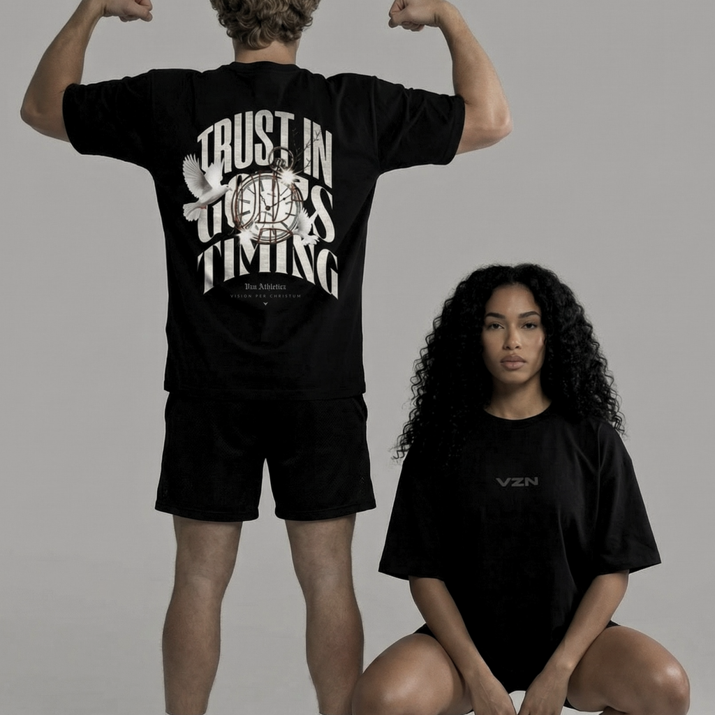 BLACK OVERSIZED TEE - Gods Timing
