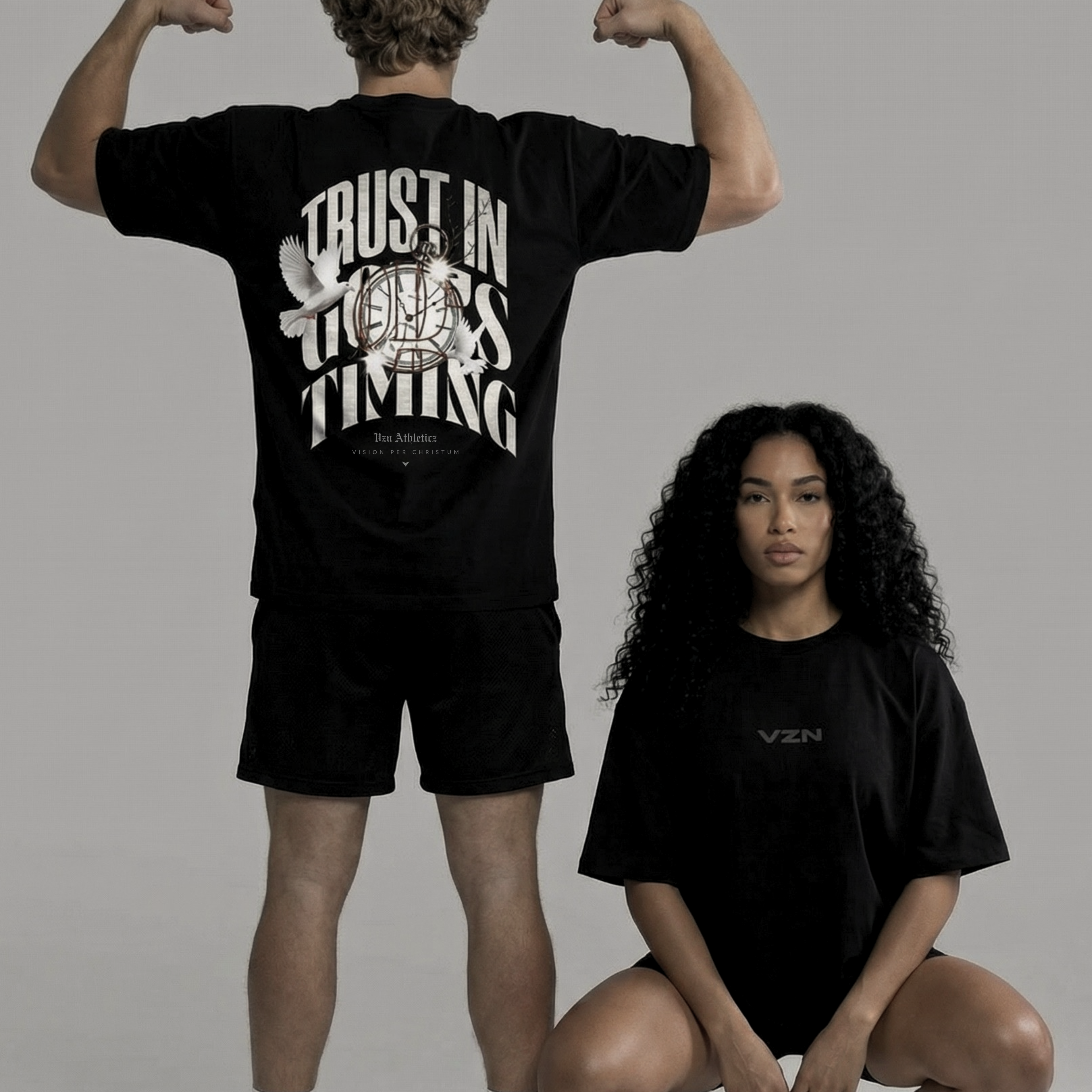 BLACK OVERSIZED TEE - Gods Timing