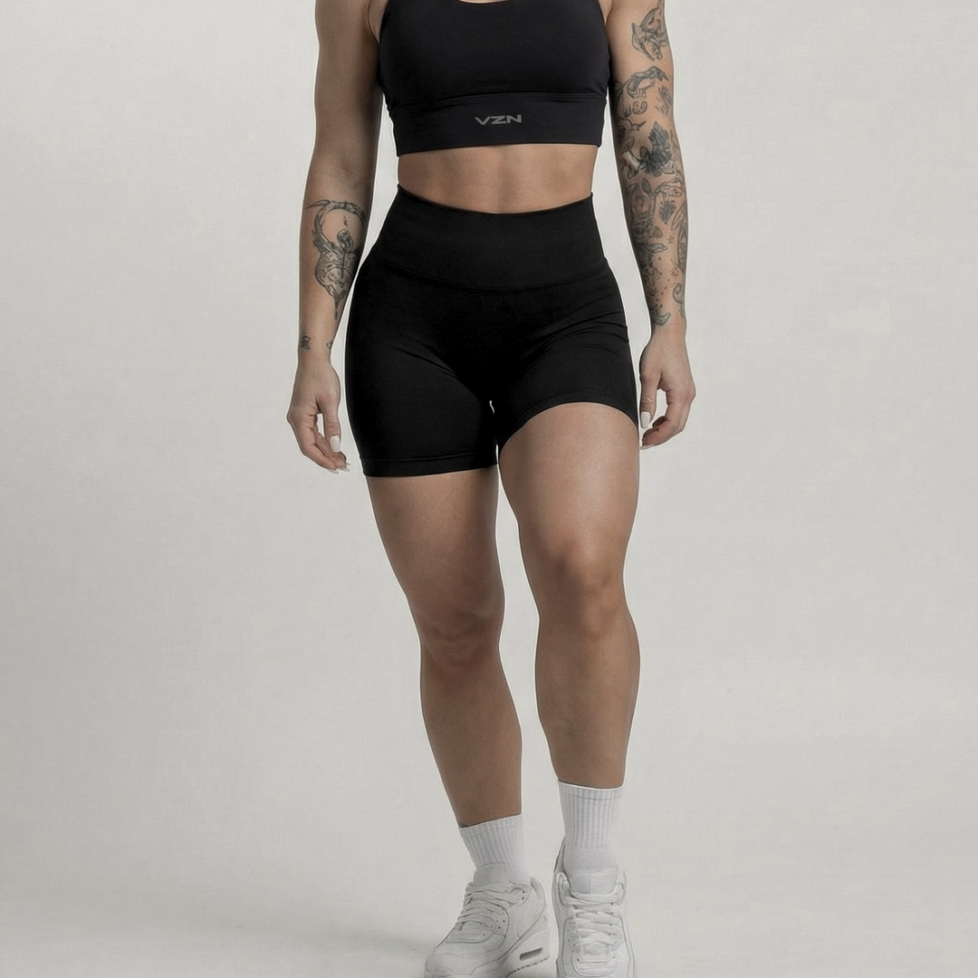 BLACK VZN SEAMLESS SHORTS