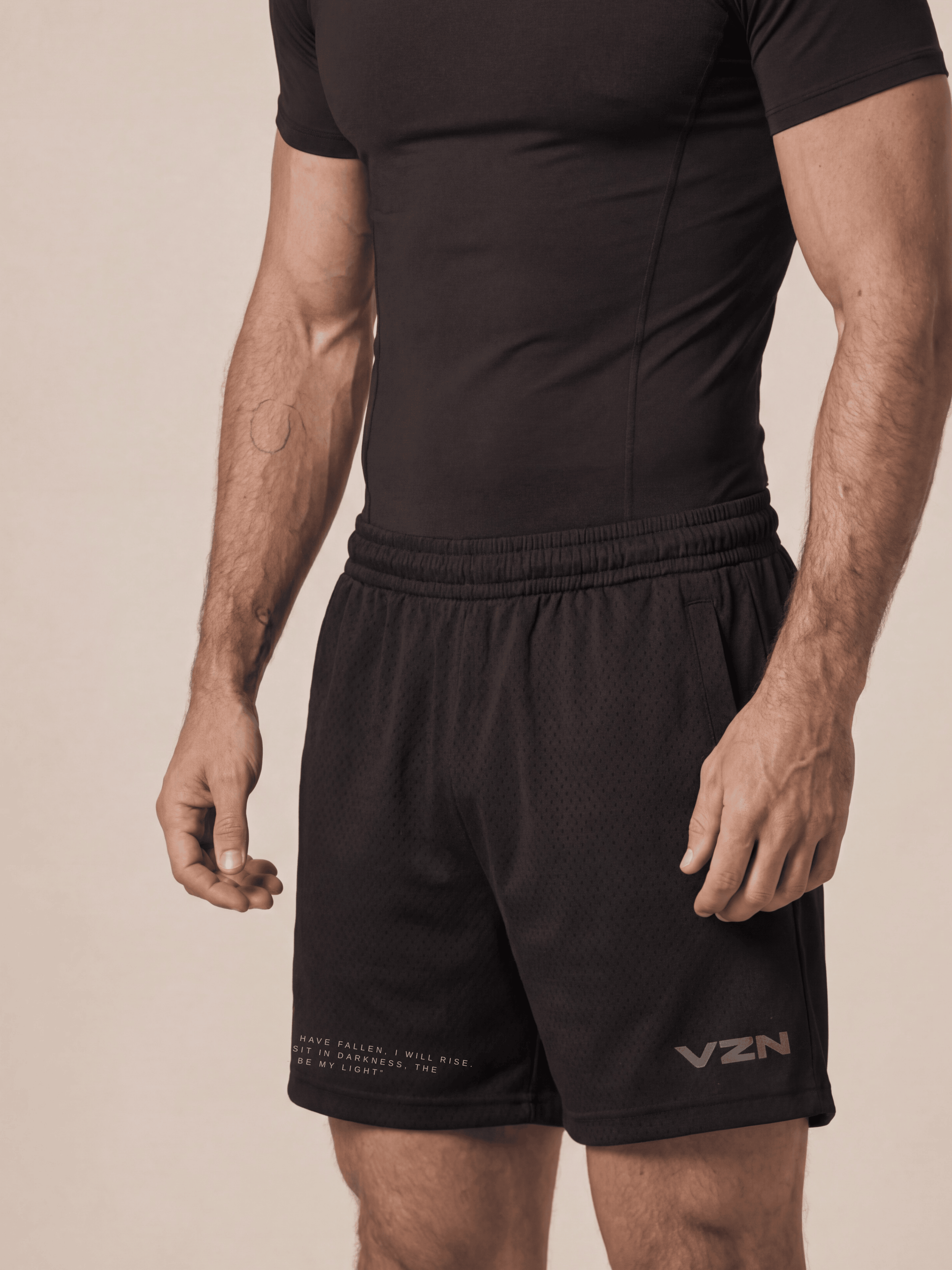 BLACK VZN MESH SHORTS