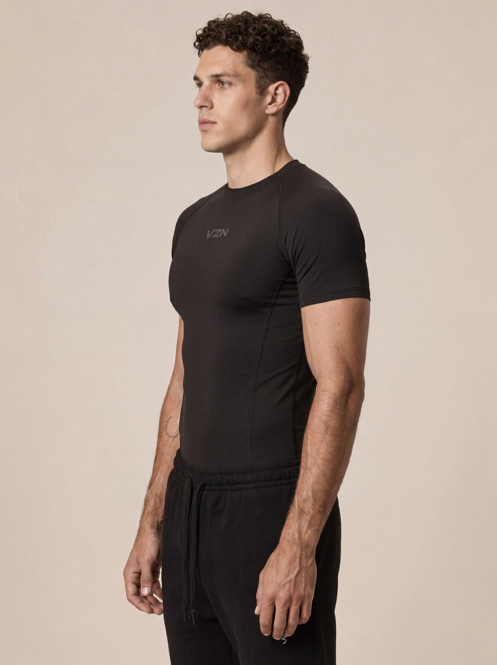 BLACK VZN COMPRESSION TEE